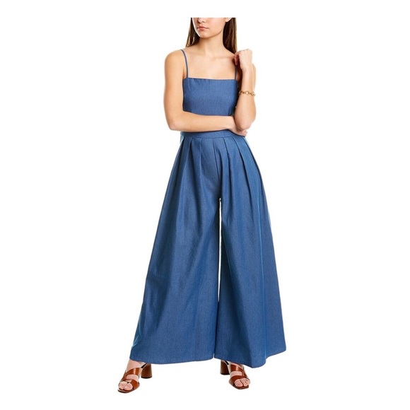 New! GRACIA Wide Leg Denim Jumpsuit - Picture 2 of 7